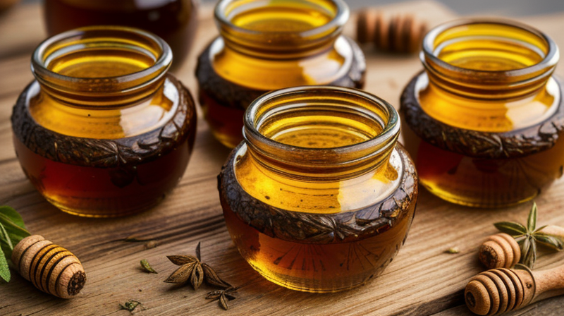 Close-up of natural healing herbs and ingredients